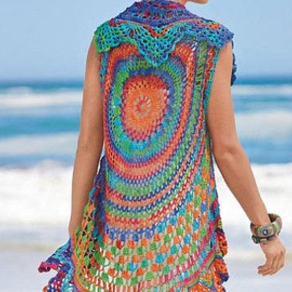 Bohemian hippie circle vest - Picture 1 of 8